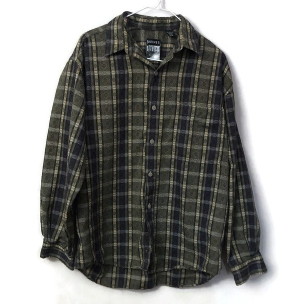Vintage JHane Barnes Storm  Abstract Striped Long Sleeve Button Up Shirt Sz M